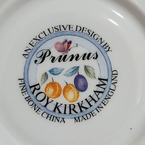 Roy Kirkham Prunus Jumbo Saucer Fine Bone China Cherries Peaches Plums 6.75" - Picture 3 of 3